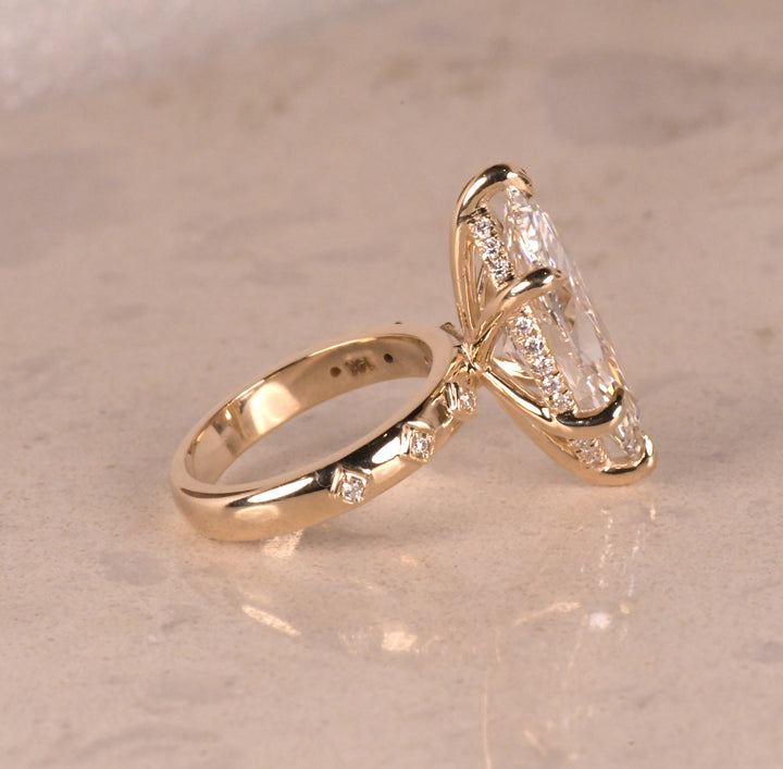 Solitaire Marquise Hidden Halo Ring