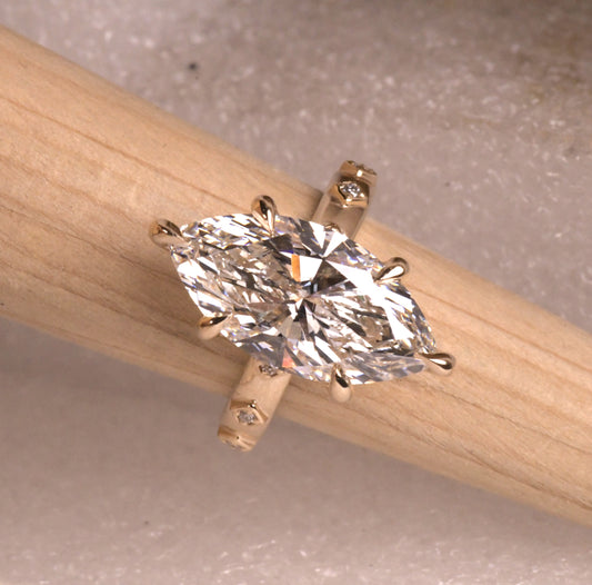 Solitaire Marquise Hidden Halo Ring