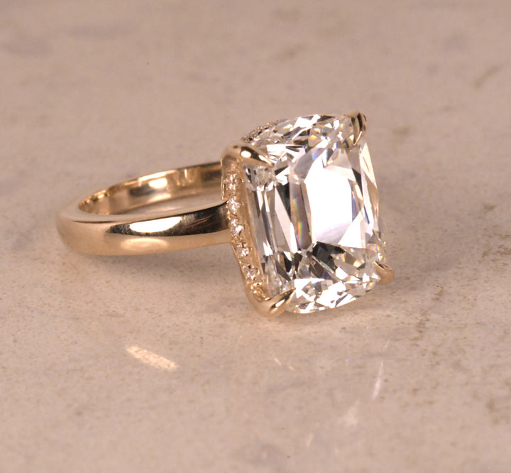 Antique Cushion Old Mine Cut Diamond Ring