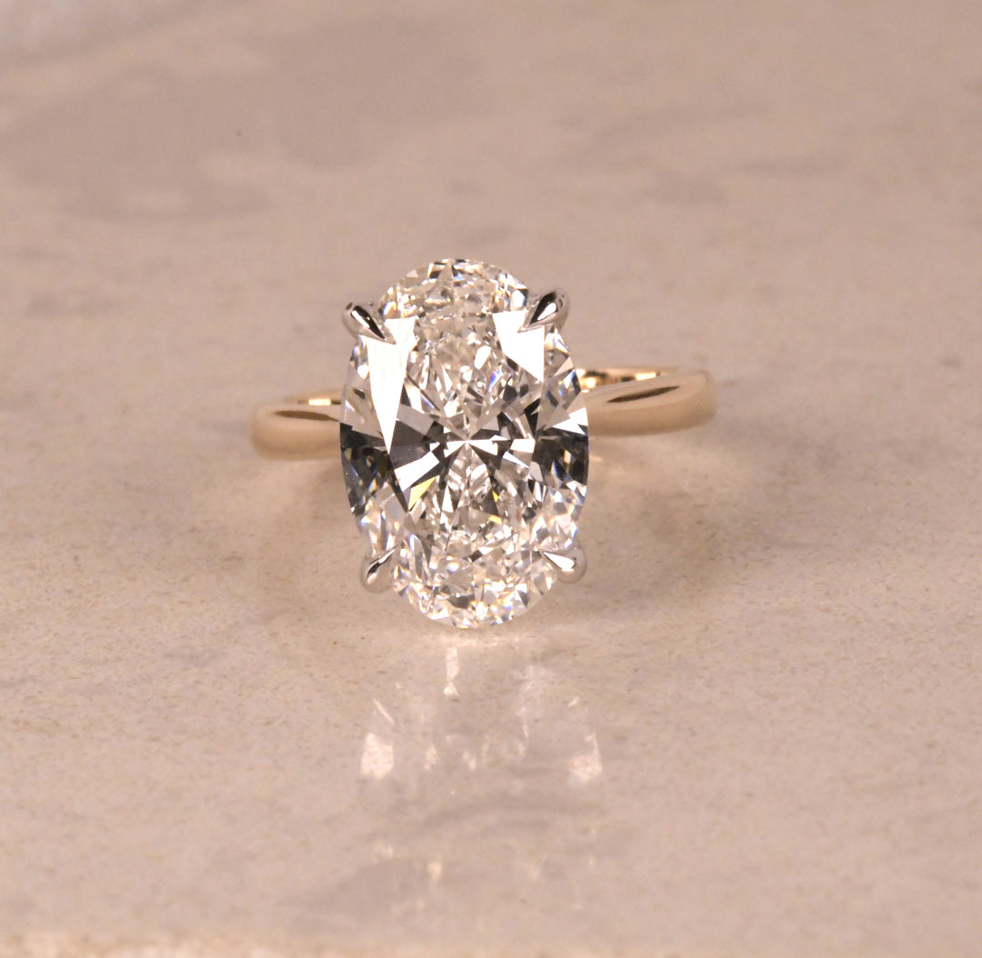Oval Lab Diamond Two Tone Ring