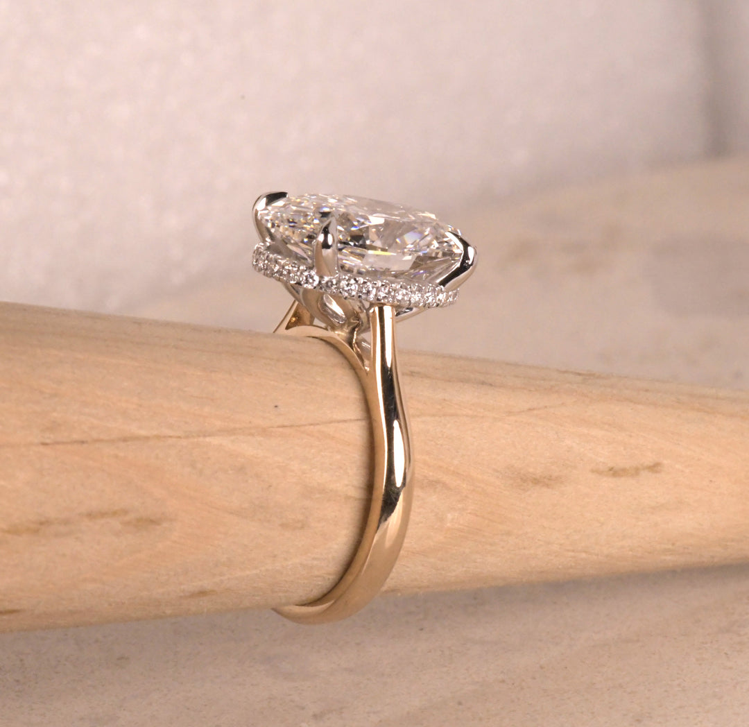 Oval Lab Diamond Two Tone Ring