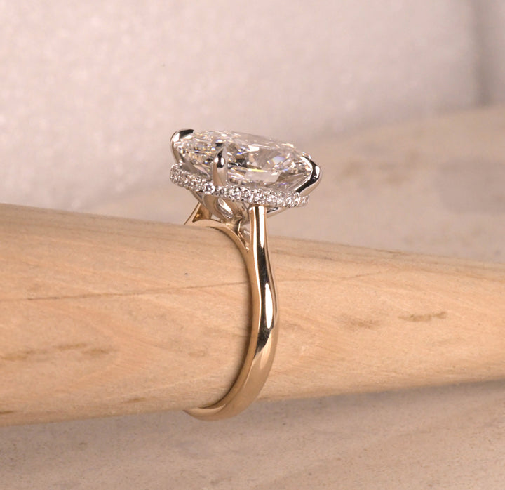 Oval Lab Diamond Two Tone Ring