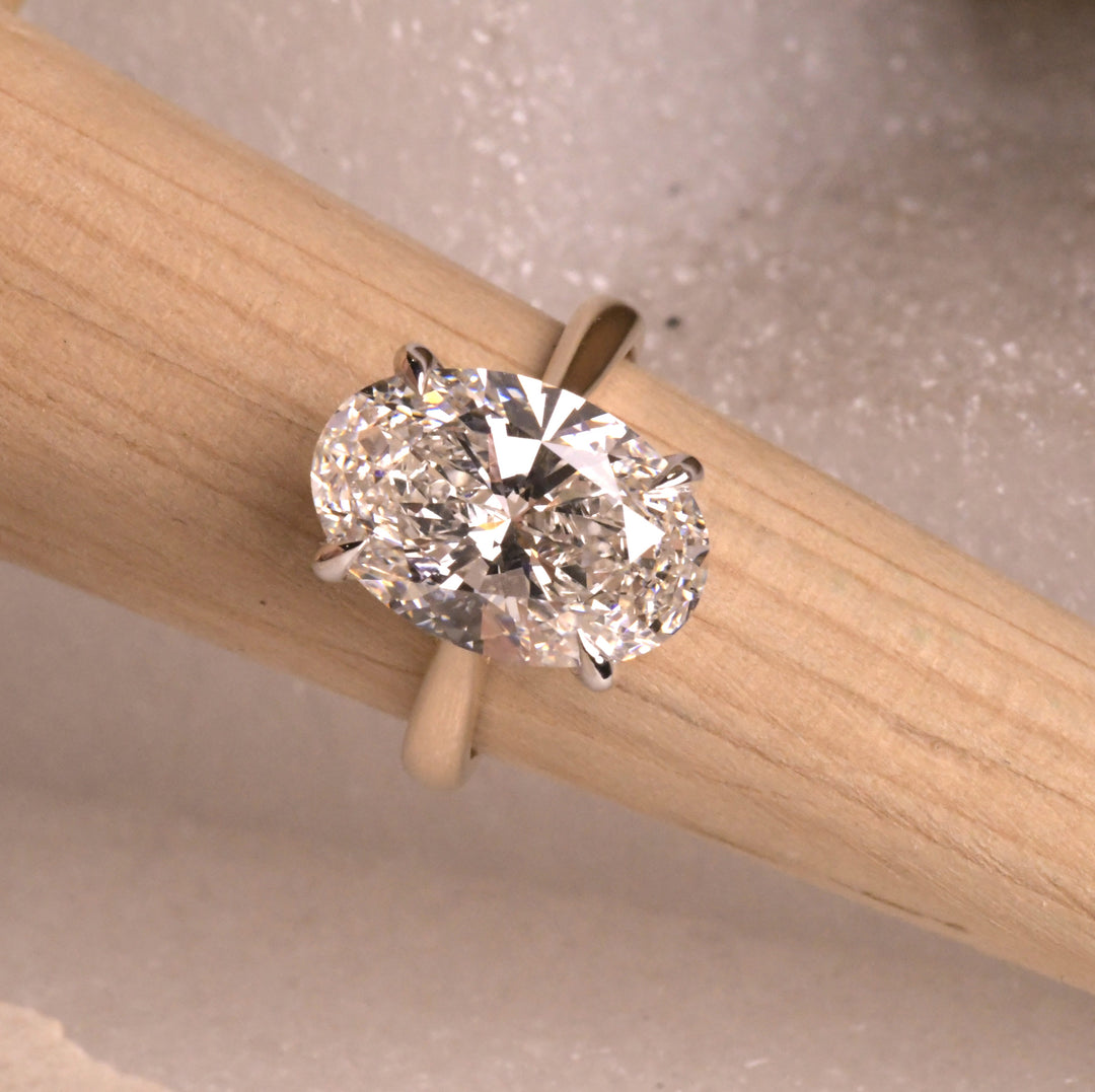 Oval Lab Diamond Two Tone Ring