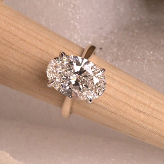 Oval Lab Diamond Two Tone Ring