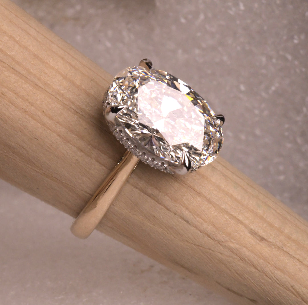 Oval Lab Diamond Two Tone Ring