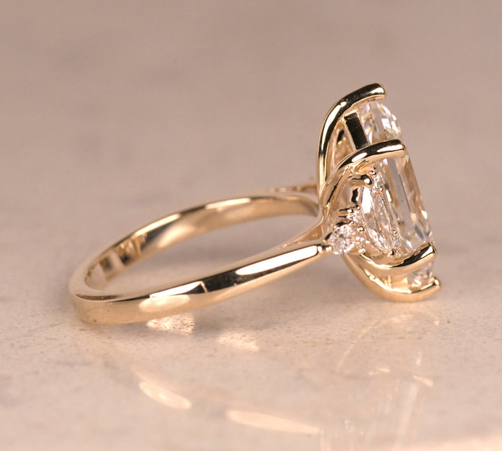 Step Cut Hexagon Diamond Cluster Ring