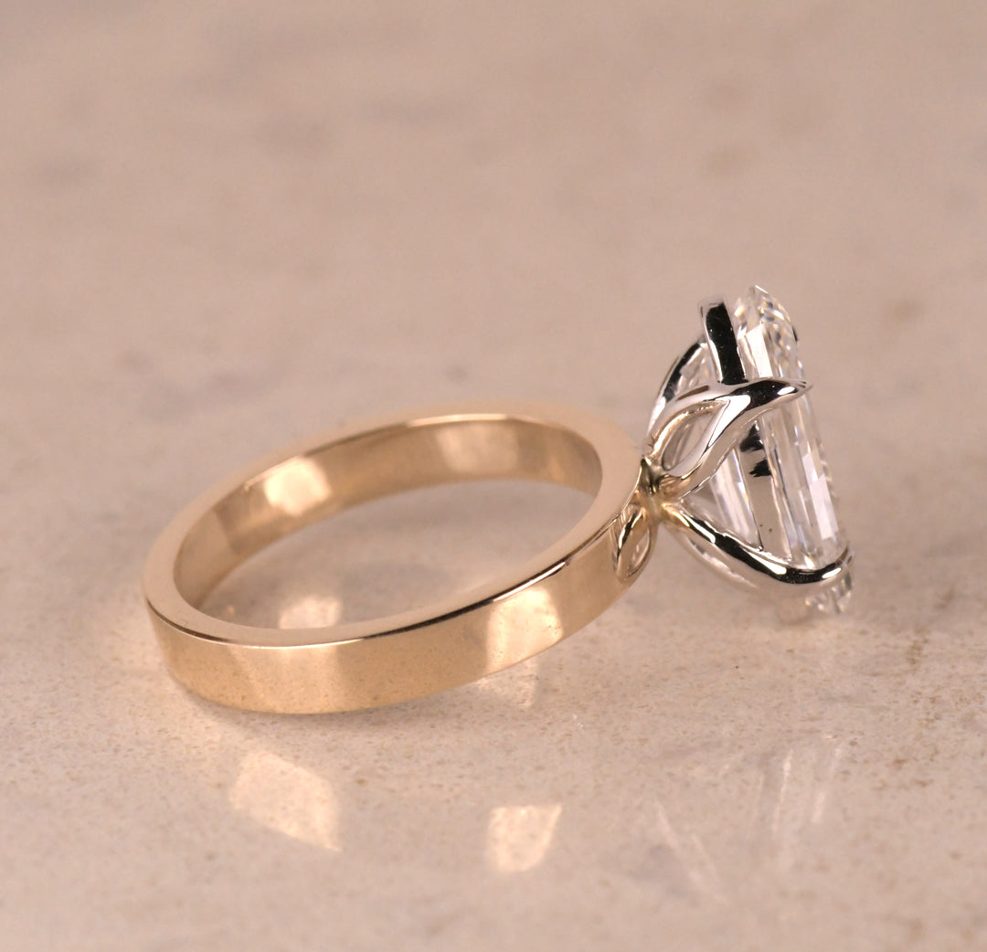 Moval Solitaire Two Tone Ring