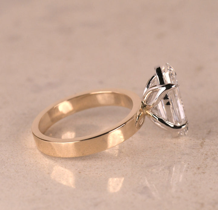 Moval Solitaire Two Tone Ring
