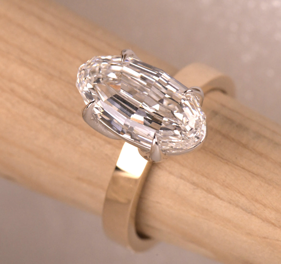 Moval Solitaire Two Tone Ring