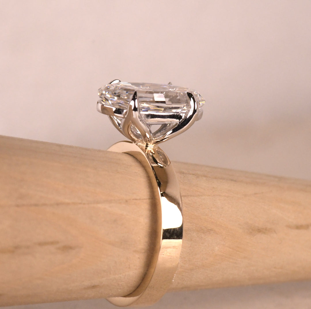 Moval Solitaire Two Tone Ring