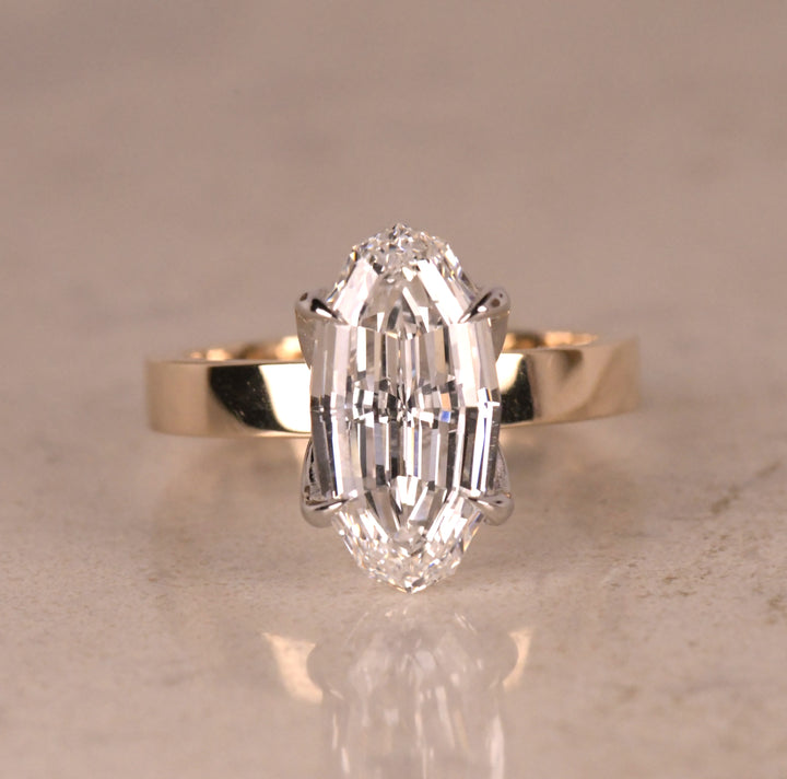 Moval Solitaire Two Tone Ring