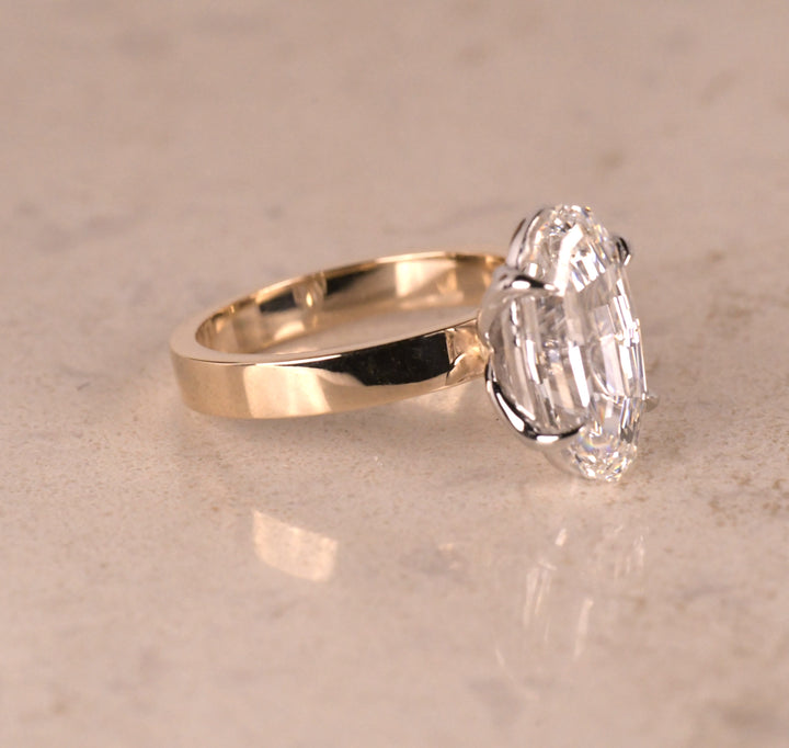 Moval Solitaire Two Tone Ring