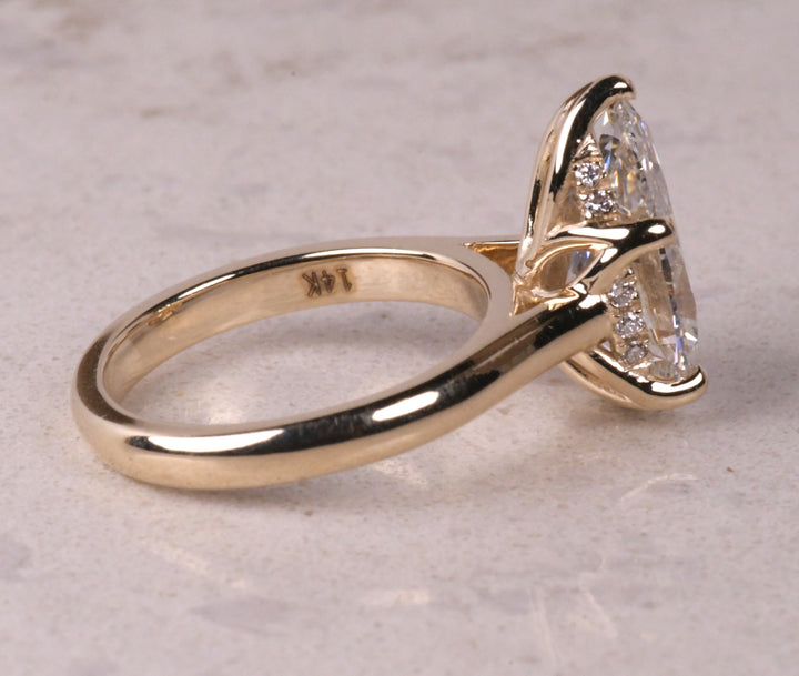 Lab Diamond Pear Solitaire Ring