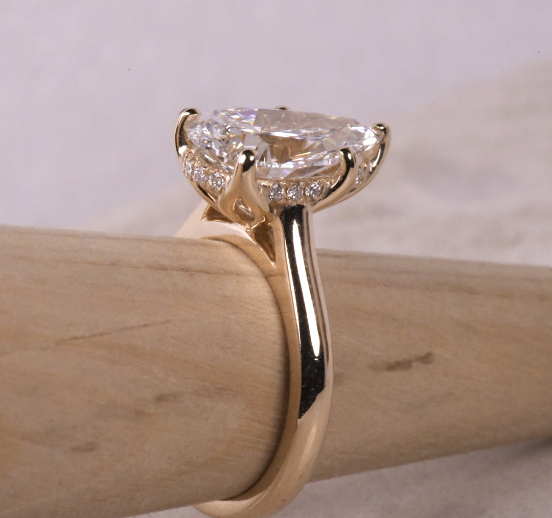 Lab Diamond Pear Solitaire Ring