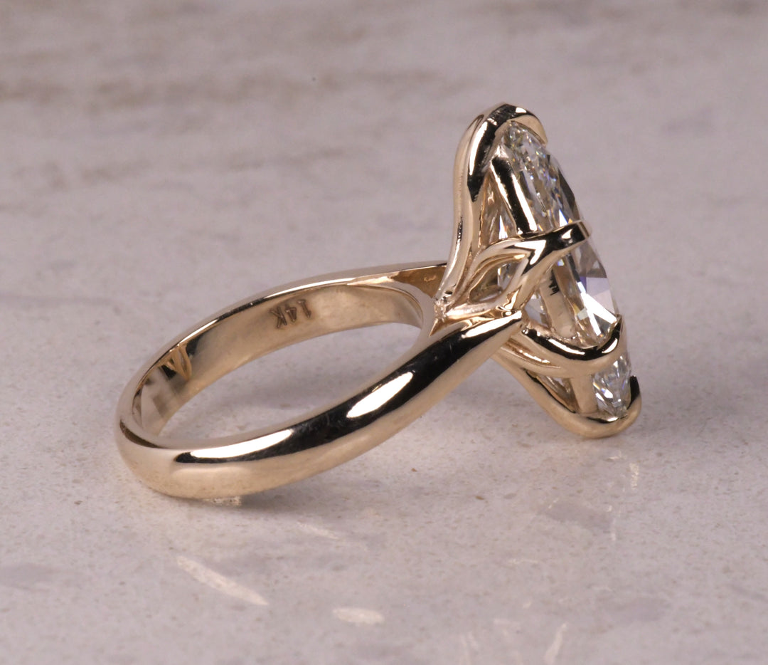 Marquise Diamond Reverse Tapered Shank Solitaire Ring