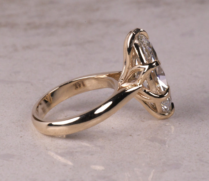 Marquise Diamond Reverse Tapered Shank Solitaire Ring