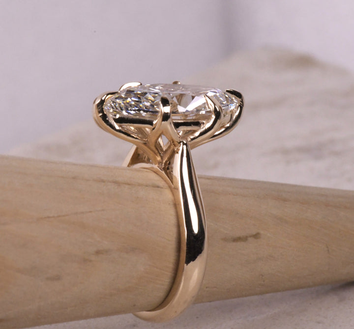 Marquise Diamond Reverse Tapered Shank Solitaire Ring