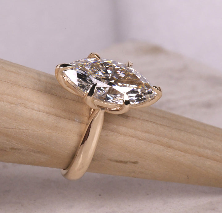 Marquise Diamond Reverse Tapered Shank Solitaire Ring