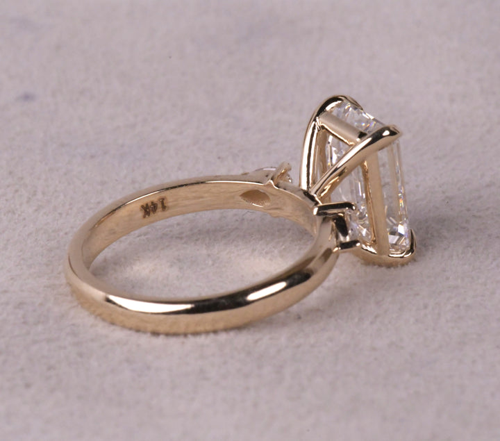 3 Stone Emerald Cut Lab Diamond Ring