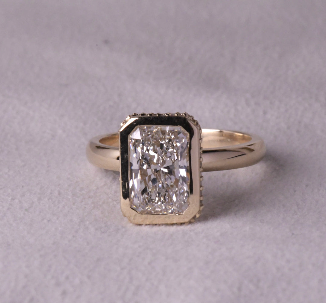 Bezel Radiant Cut Lab Diamond Ring