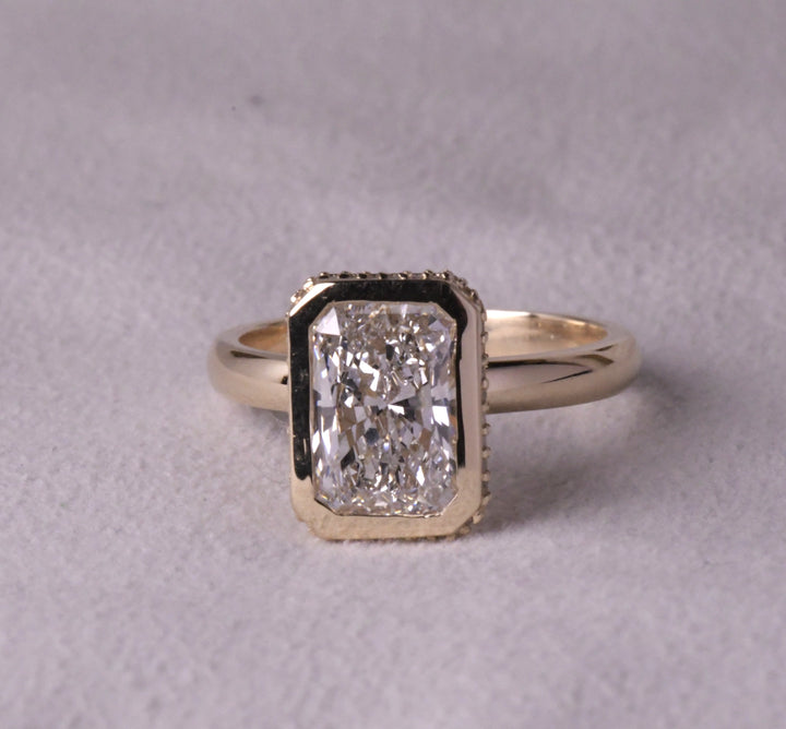 Bezel Radiant Cut Lab Diamond Ring