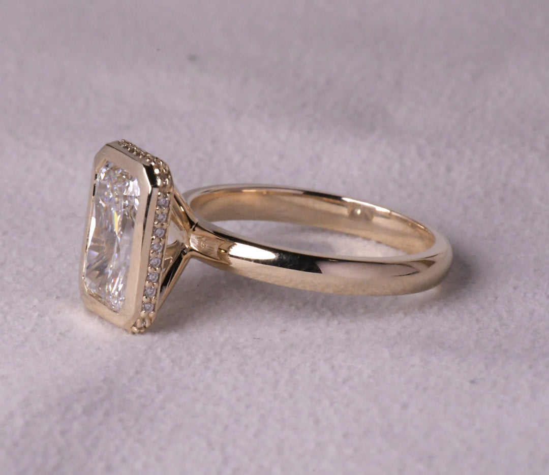 Bezel Radiant Cut Lab Diamond Ring