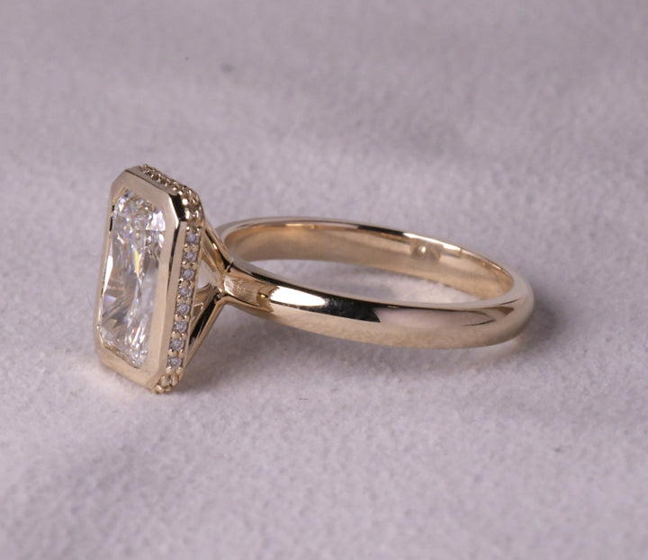 Bezel Radiant Cut Lab Diamond Ring