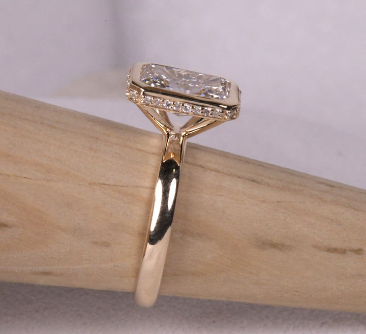 Bezel Radiant Cut Lab Diamond Ring