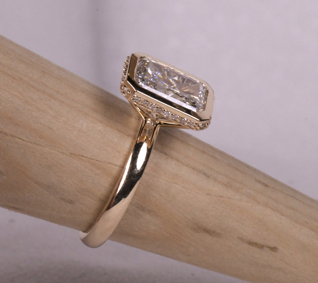 Bezel Radiant Cut Lab Diamond Ring