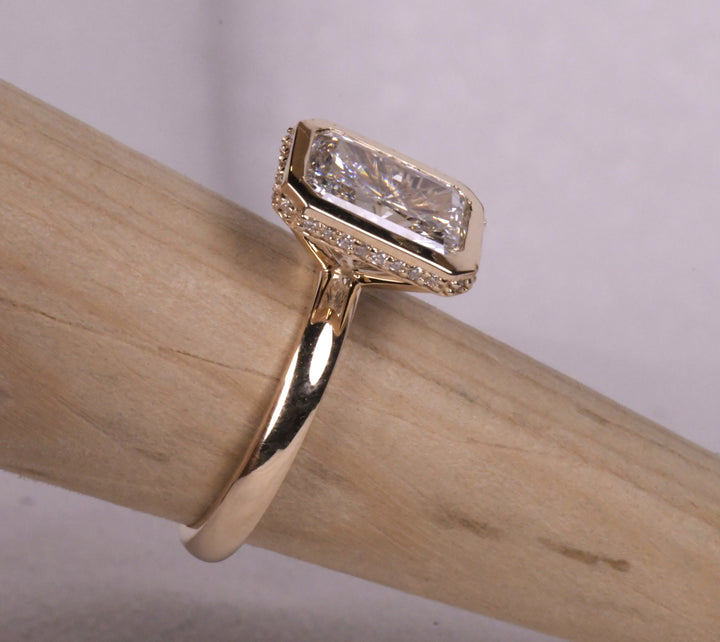 Bezel Radiant Cut Lab Diamond Ring