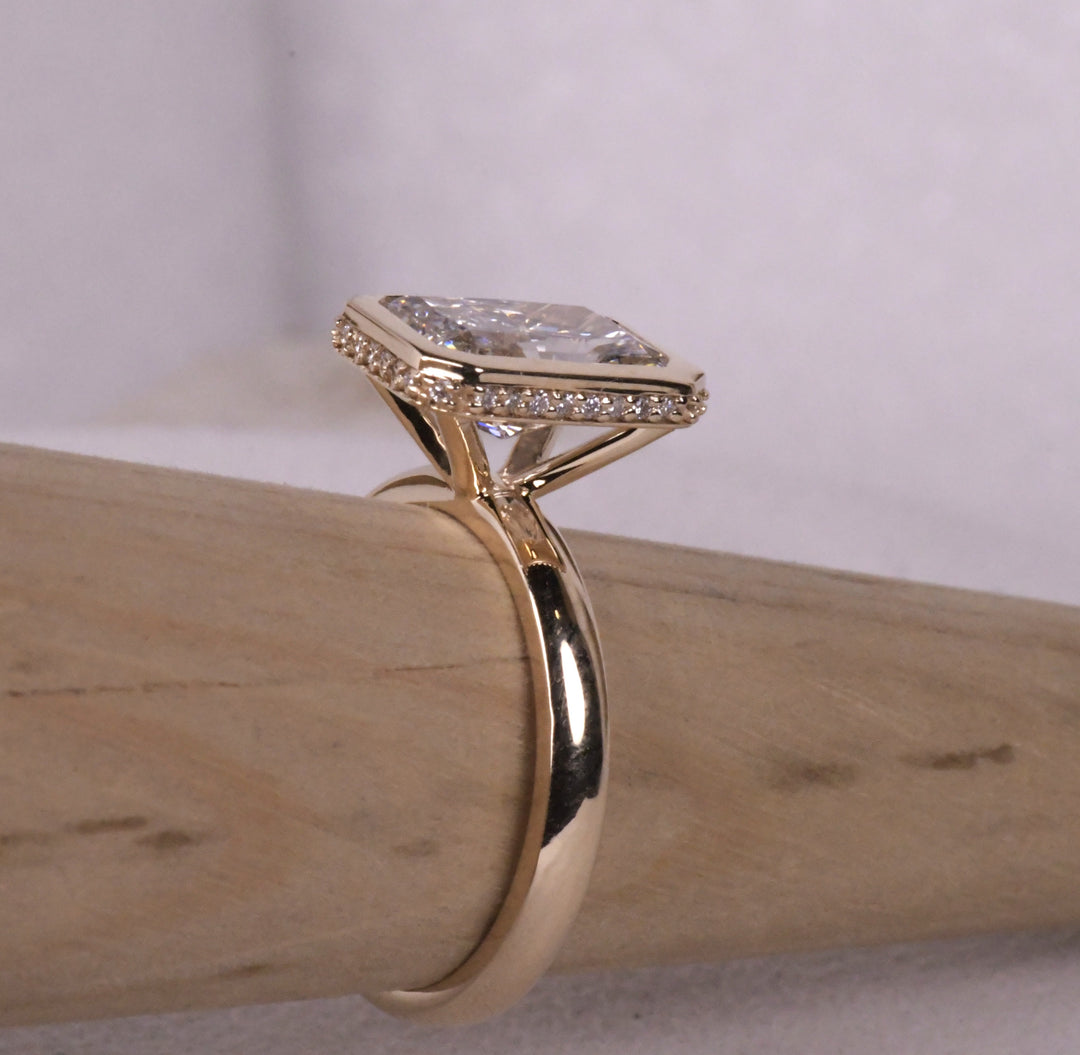Bezel Radiant Cut Lab Diamond Ring