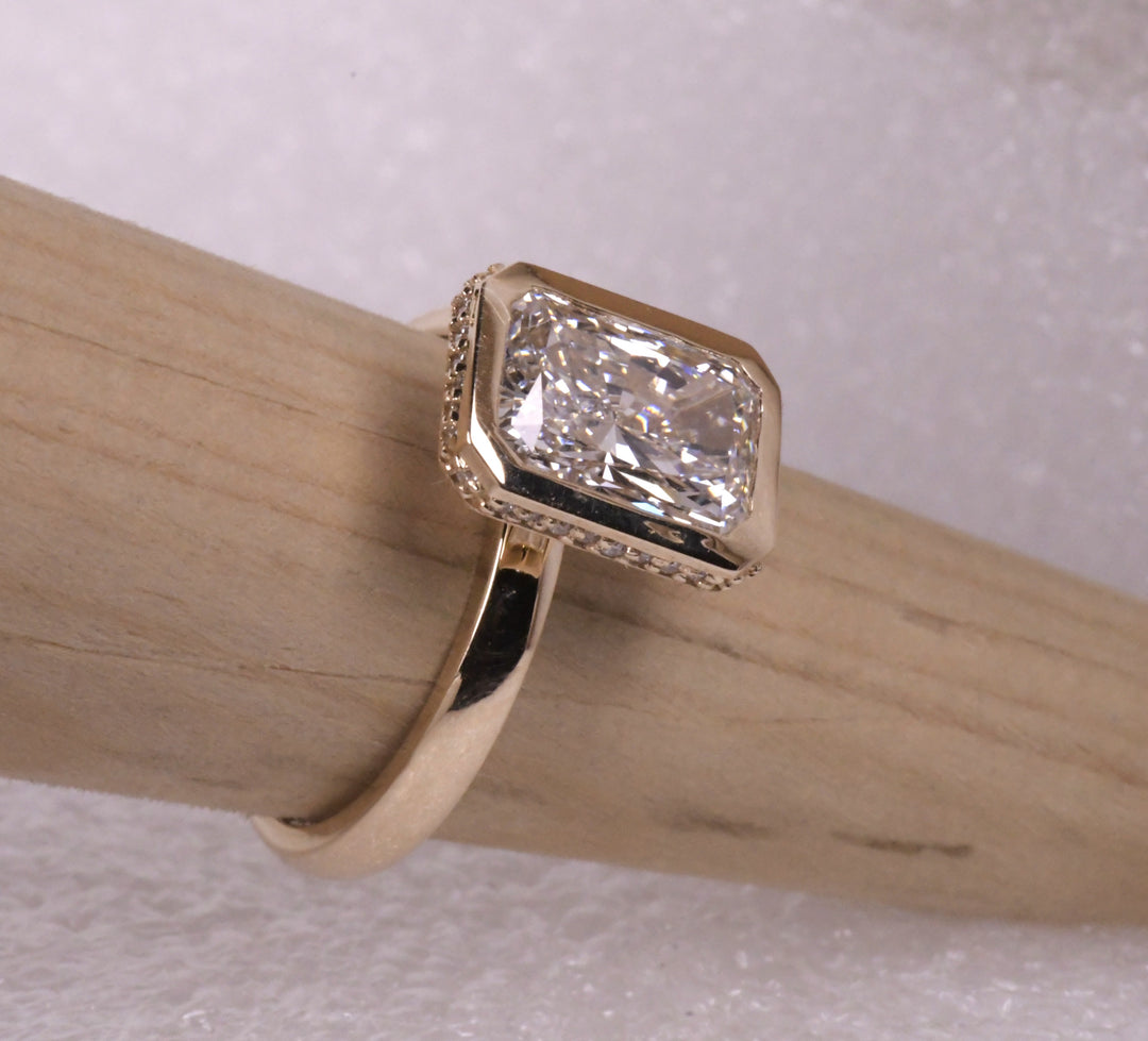 Bezel Radiant Cut Lab Diamond Ring