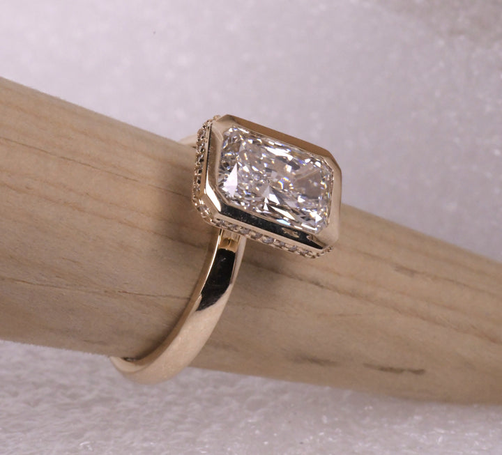 Bezel Radiant Cut Lab Diamond Ring