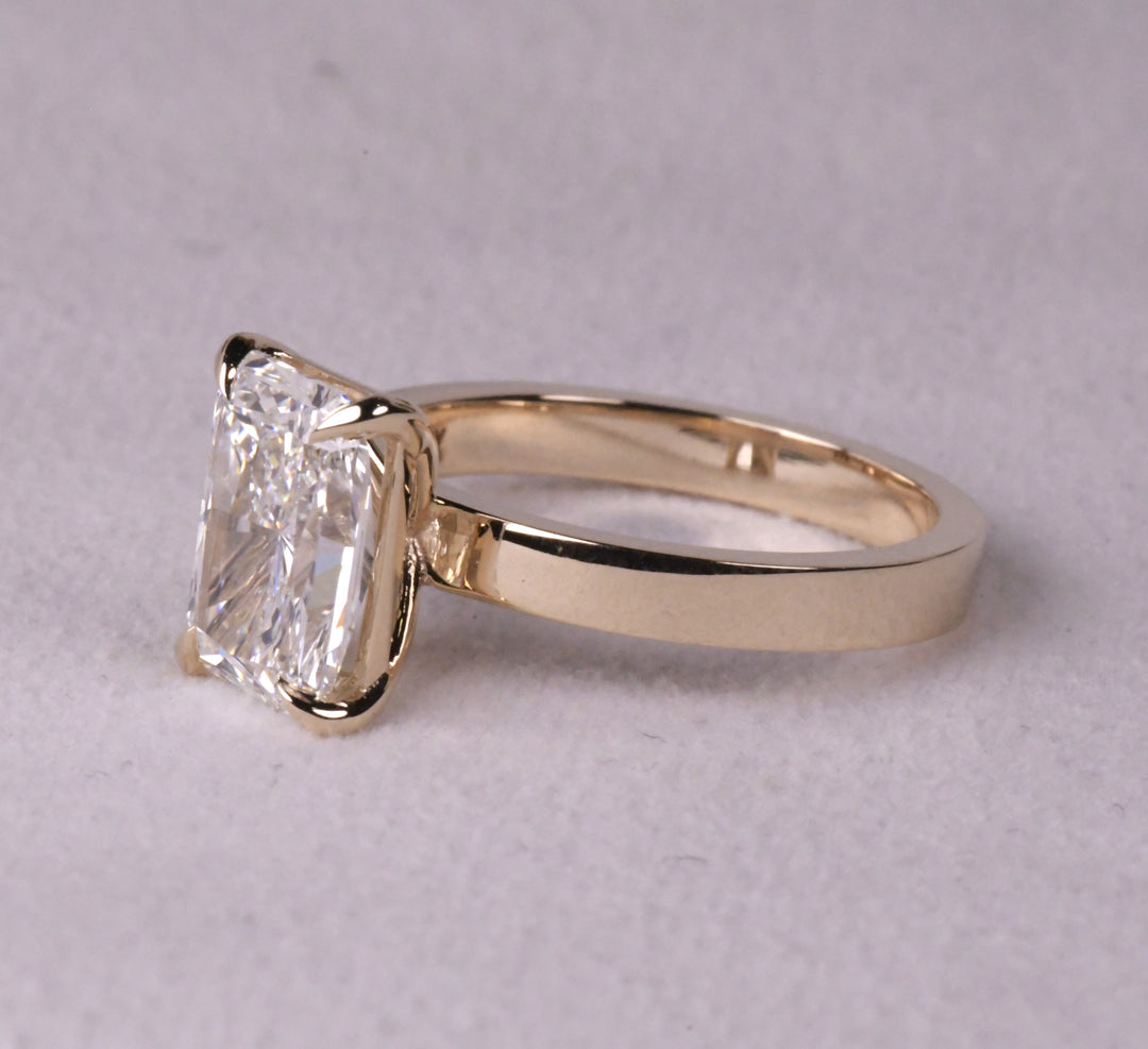 Radiant Cut Solitaire Flat Band Ring