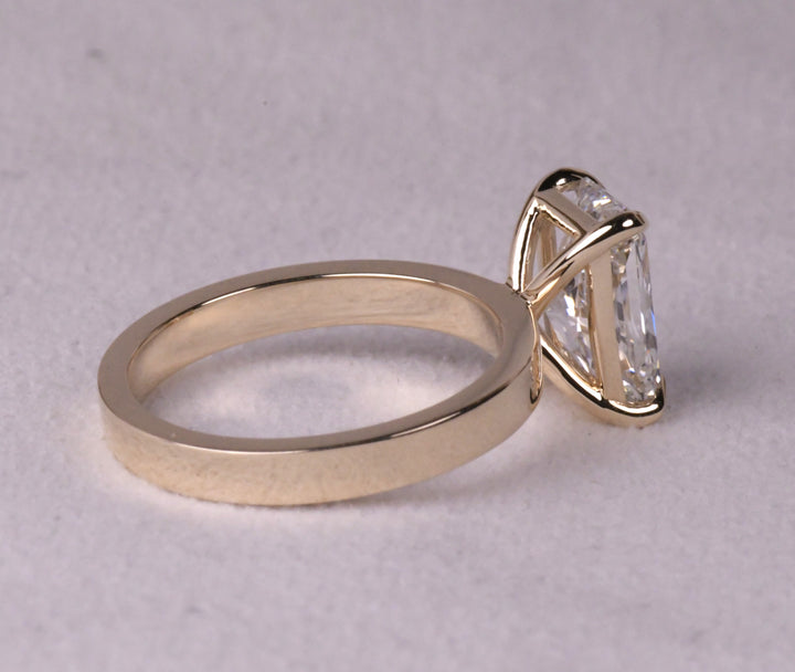 Radiant Cut Solitaire Flat Band Ring