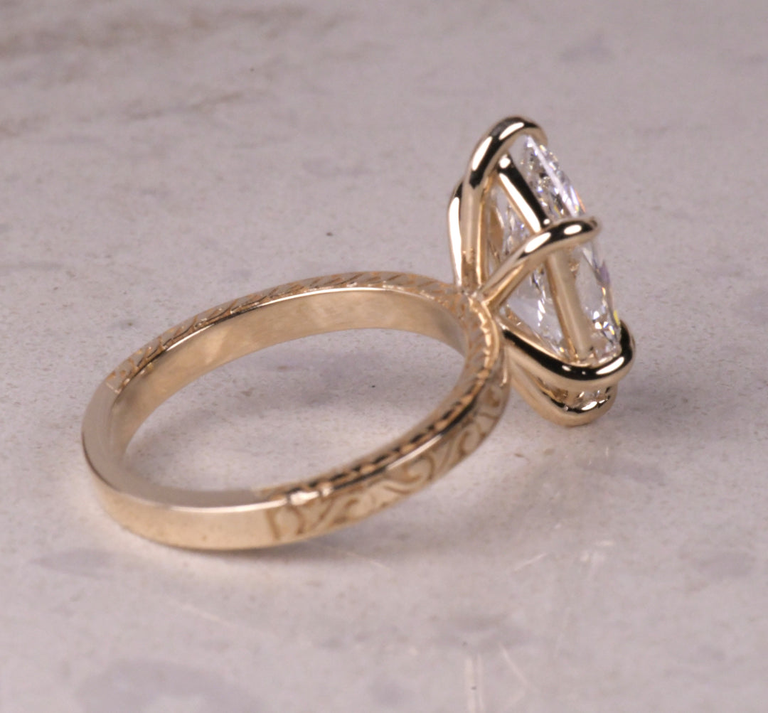Dutch Marquise Solitaire Art Deco Ring