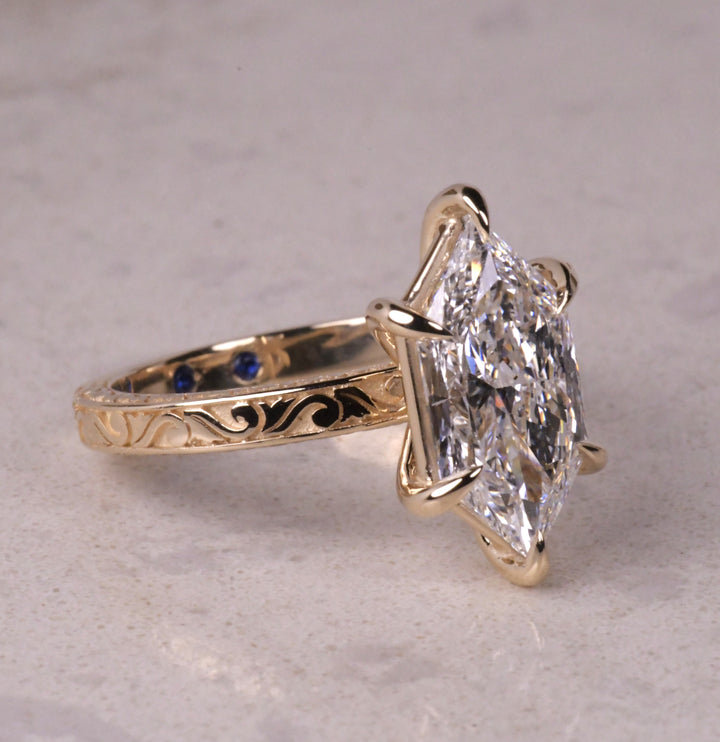 Dutch Marquise Solitaire Art Deco Ring