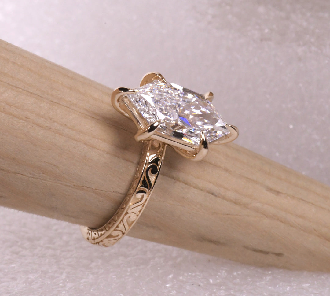 Dutch Marquise Solitaire Art Deco Ring