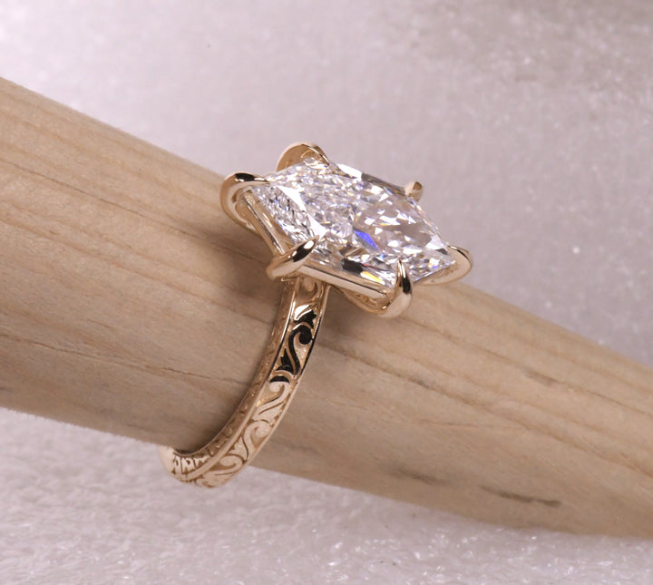 Dutch Marquise Solitaire Art Deco Ring