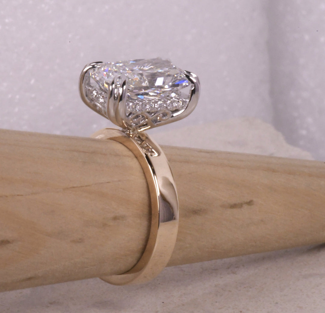 Radiant Double Prong Two Tone Ring