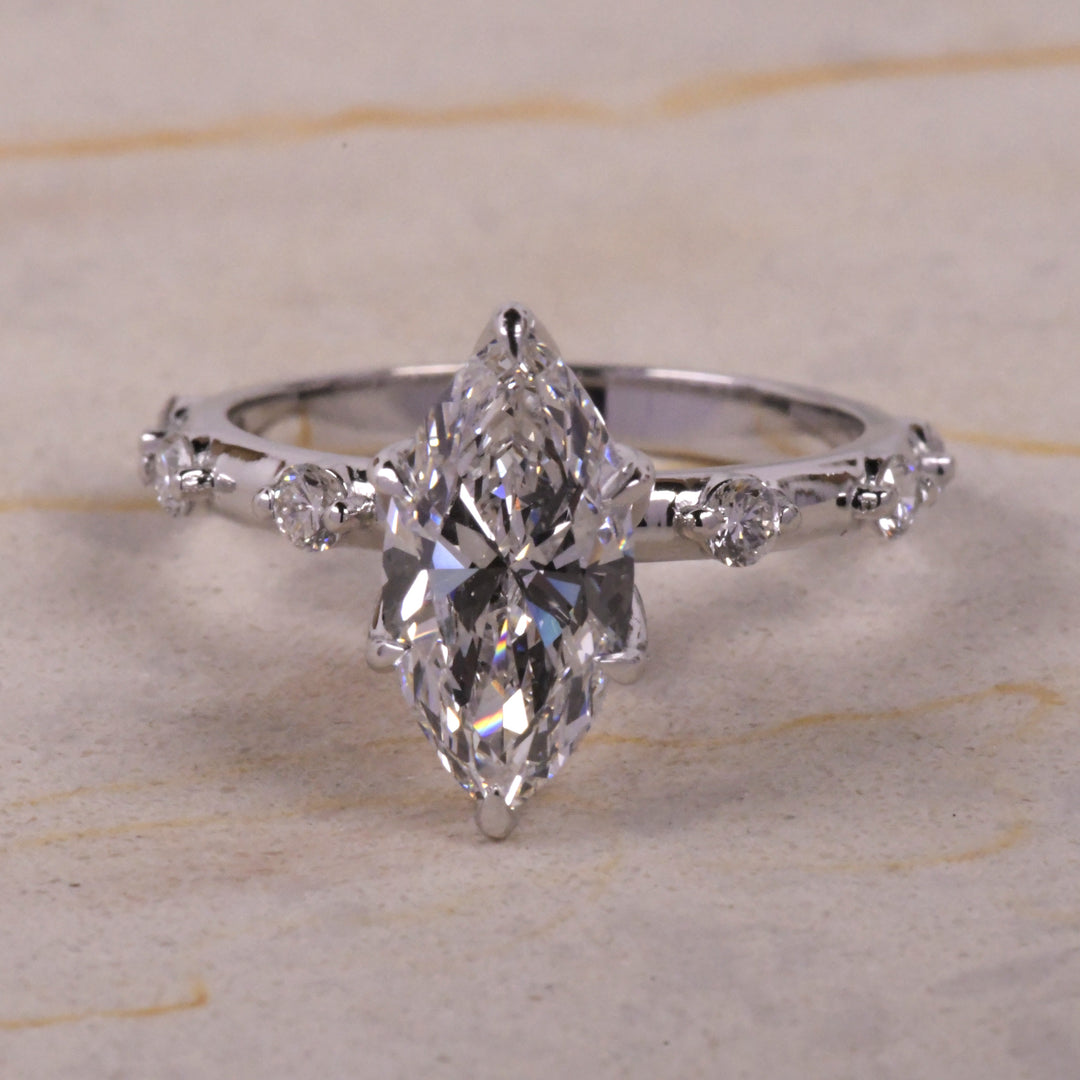 Marquise Solitaire Accent Ring