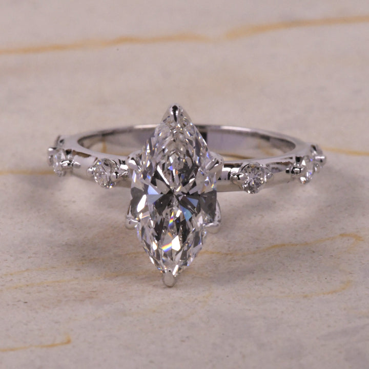 Marquise Solitaire Accent Ring