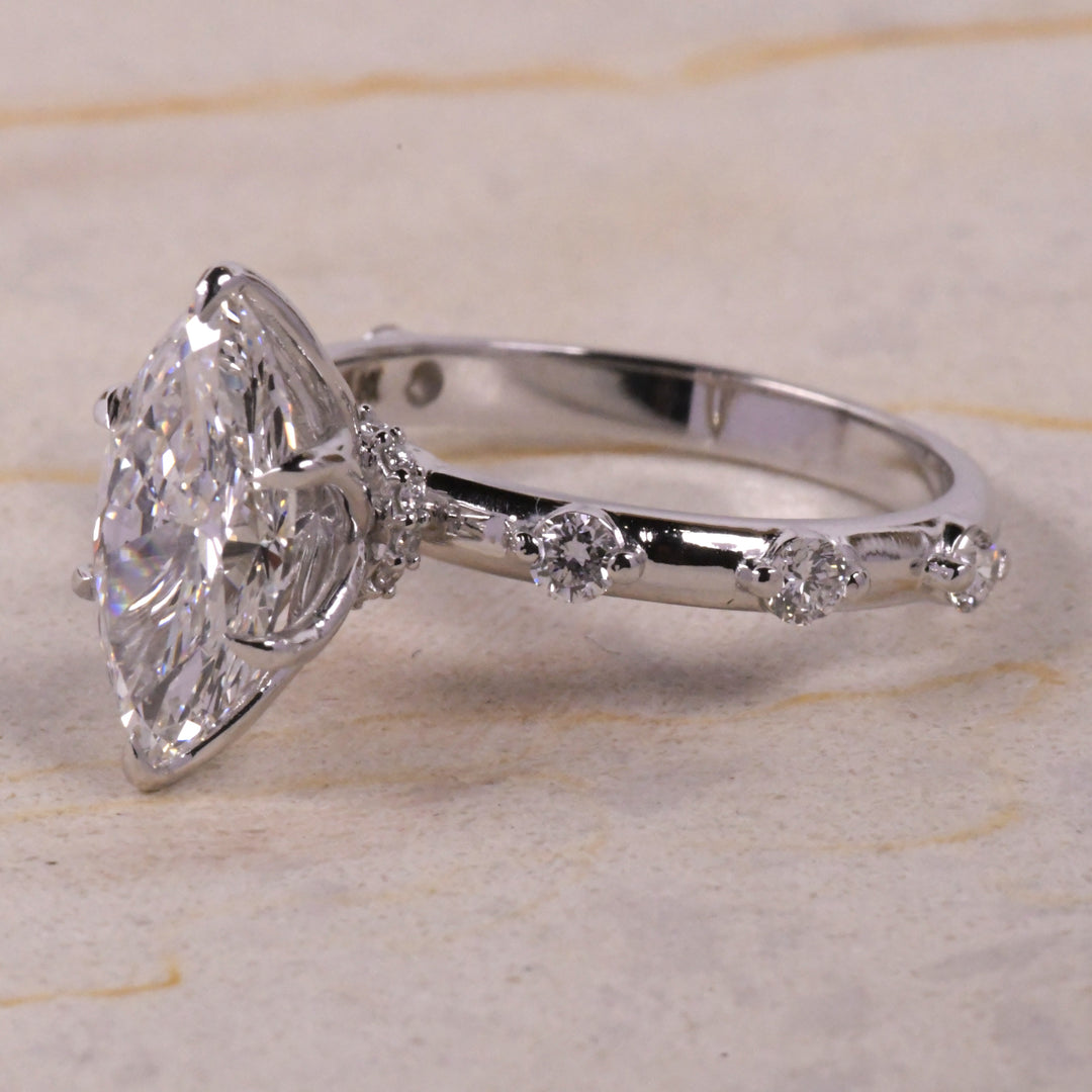 Marquise Solitaire Accent Ring