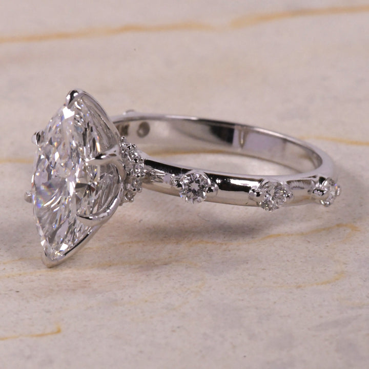 Marquise Solitaire Accent Ring