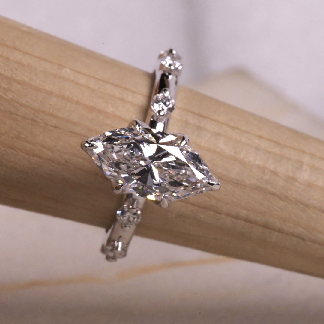 Marquise Solitaire Accent Ring