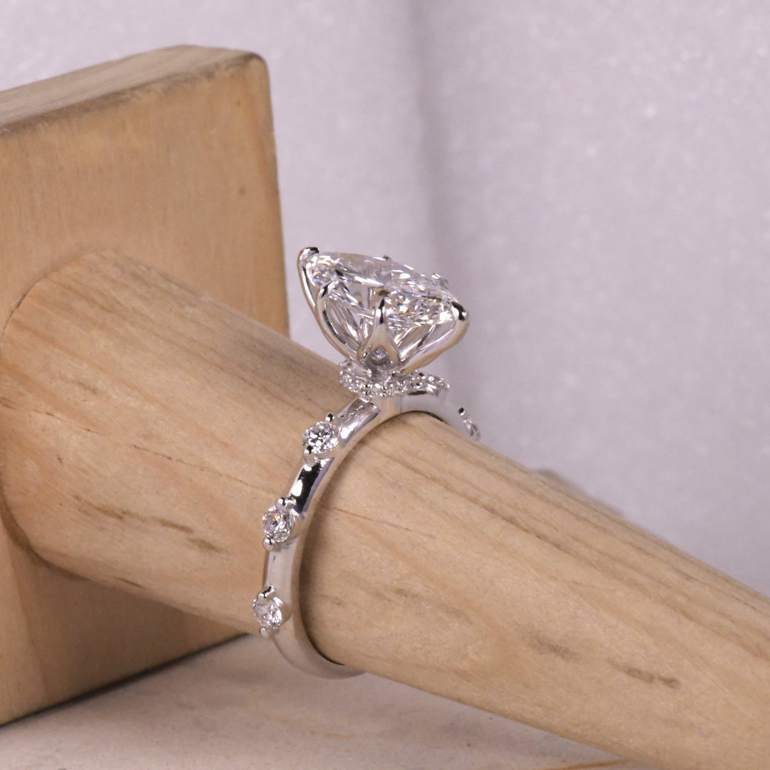 Marquise Solitaire Accent Ring