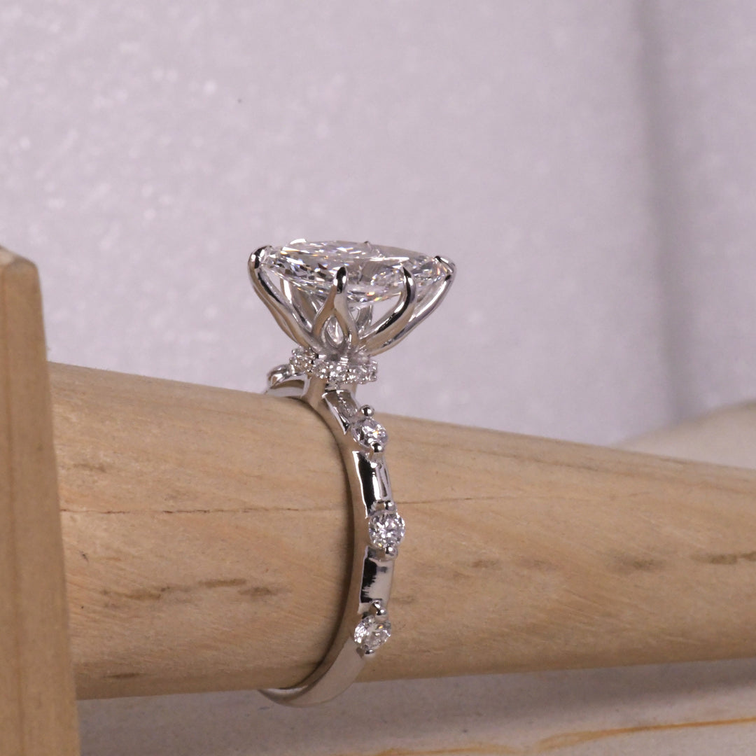 Marquise Solitaire Accent Ring