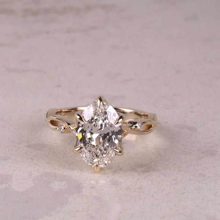 Oval Lab Diamond Split Shank Ring