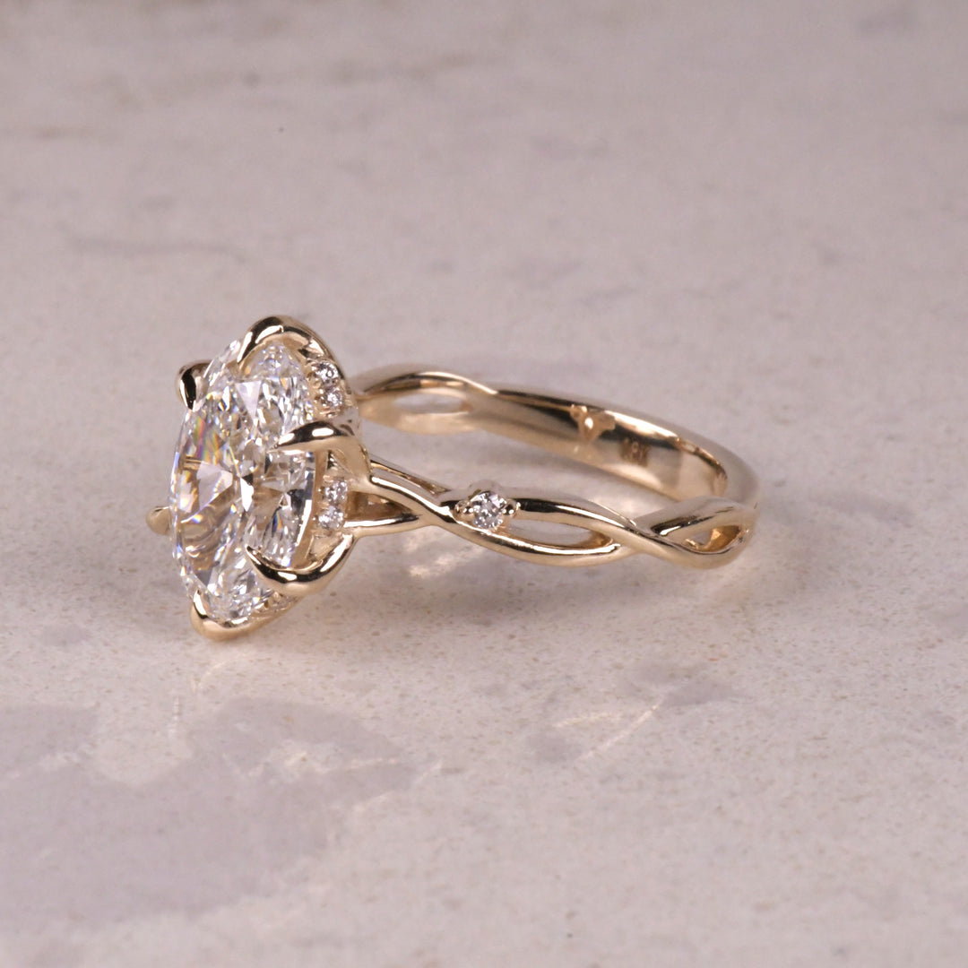Oval Lab Diamond Split Shank Ring