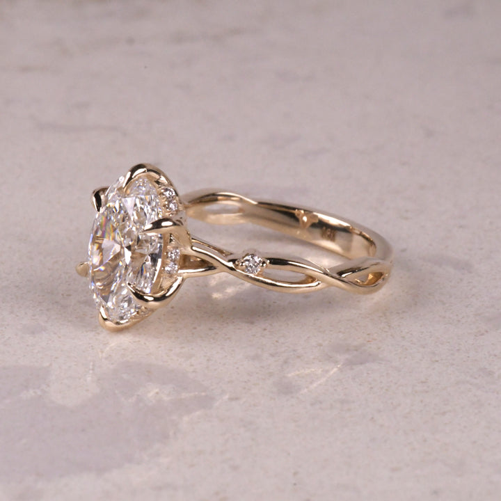 Oval Lab Diamond Split Shank Ring